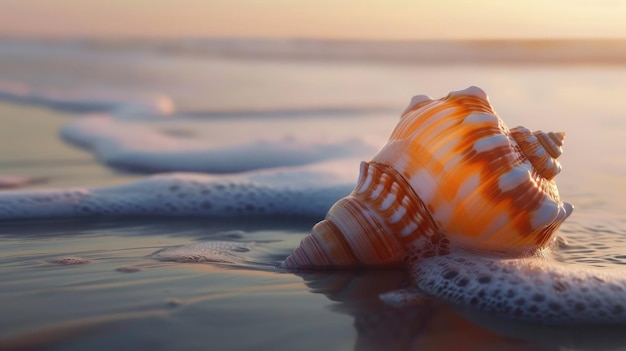 Schelp op het strand.