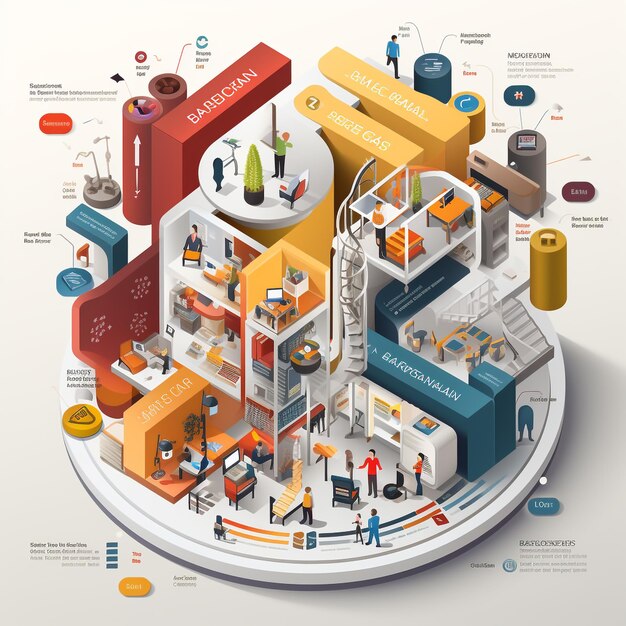 the schematic illustration of Account based Marketing on white plain background