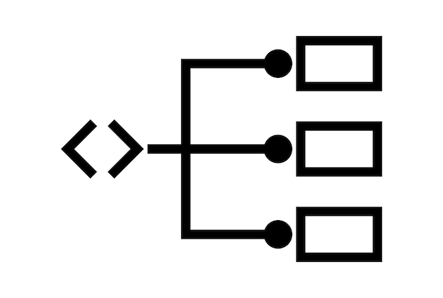 Schema icona piatta minimalista seo e web simbolo arte segno nero opere d'arte