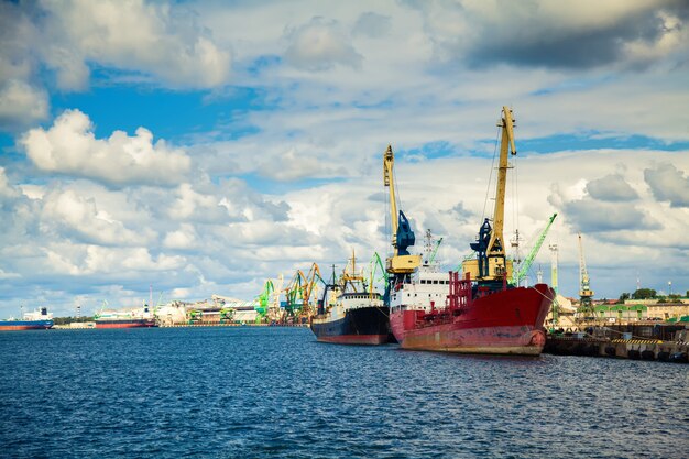 Schepen in de haven van Klaipeda