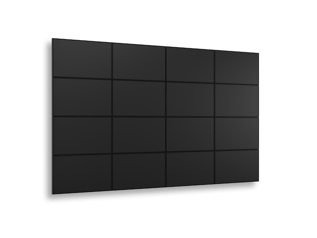 Foto scherm video wall mockup, tv-panelen op witte achtergrond, 3d-rendering