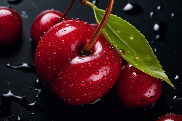 Scherpe close-upbeelden Red Cherry natuurvoeding