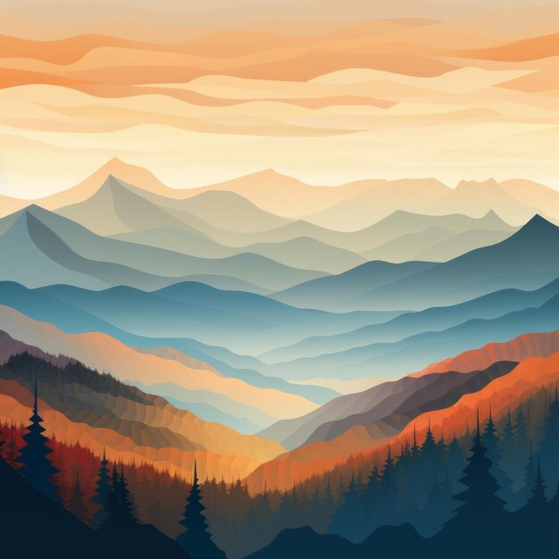 Foto scherpe lijnen onthullen de geometrische pracht great smoky mountains vector illustratie