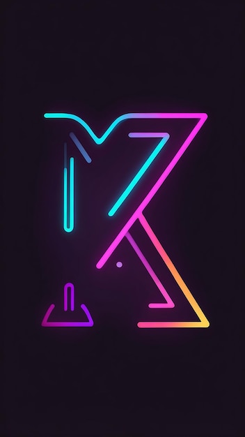 Schets lambda neon de donkere gradiënt kleur