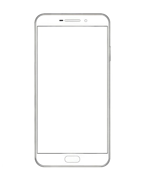 Schets mockup van een smartphone geïsoleerd op een witte achtergrond voor ontwerp Gebruik generatieve AI