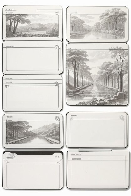 Foto schets van een flashcard-sjabloon 6 flashcards