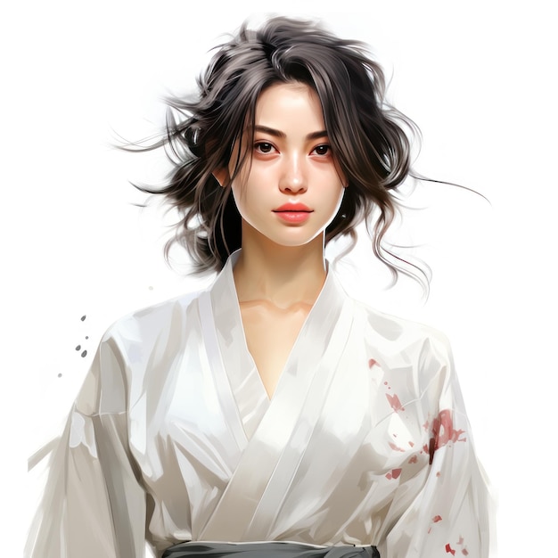 schets van een Japanse vrouw met geisha-stijl