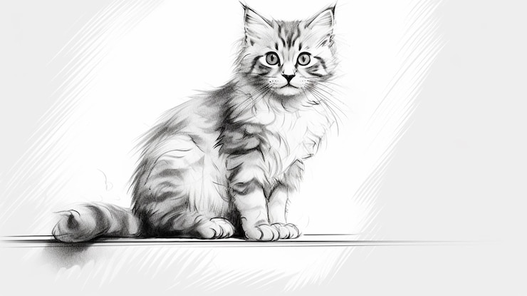 Schetstekening van een kat
