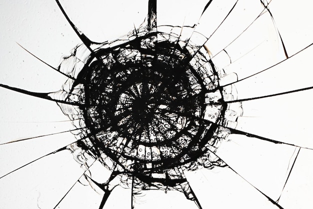 scheuren op het glas effect op het glas, abstracte achtergrond gebroken raamschade