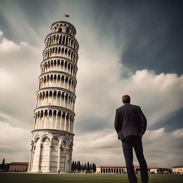 Scheve toren van Pisa gebouw foto in Italië