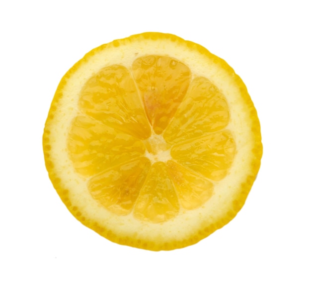 Schijfje citroen geïsoleerd op wit