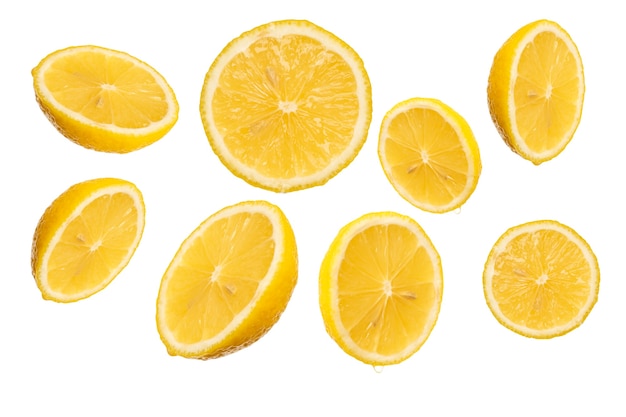 schijfje citroen geïsoleerd op witte achtergrond