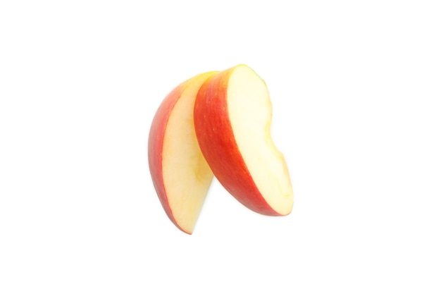 Foto schijfjes appel geïsoleerd op een witte achtergrond