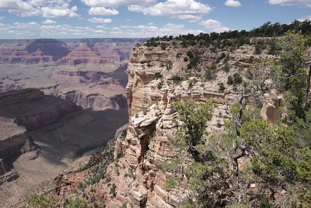 Schilderachtig panorama van het grand canyon national park, bekijk arizona usa vanaf de zuidrand verbazingwekkend panoramisch