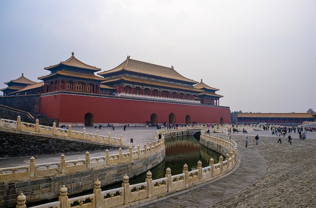 Schilderachtig uitzicht op de verboden stad in Peking