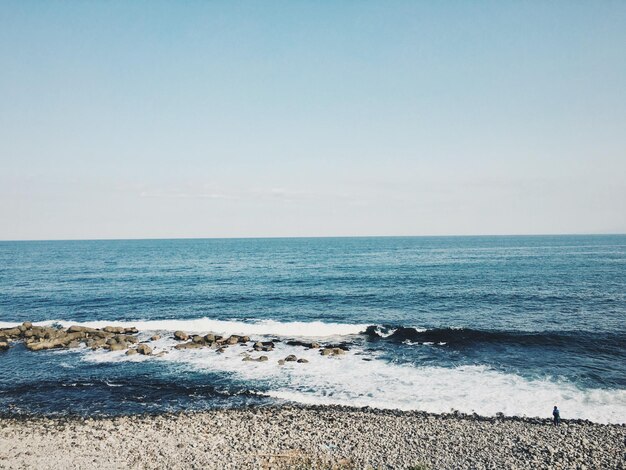 Foto schilderachtig uitzicht op de zee tegen de lucht