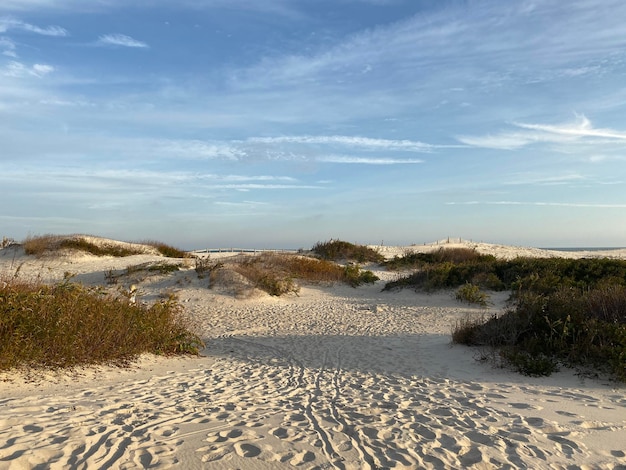 Foto schilderachtig uitzicht op het strand tegen de lucht