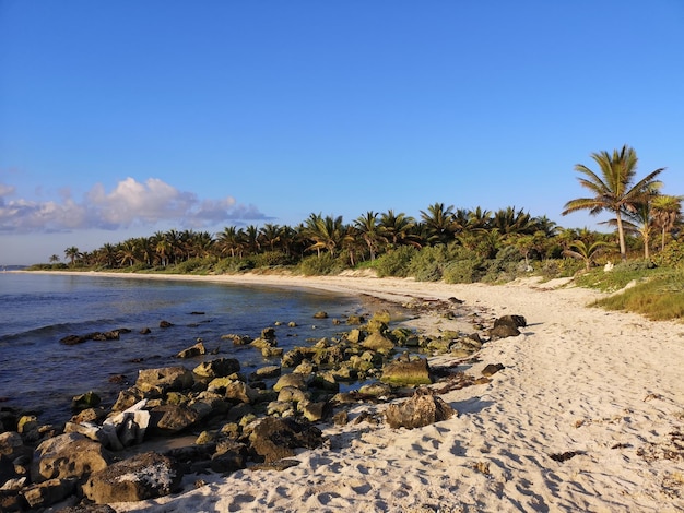 Foto schilderachtig uitzicht op het strand tegen de lucht