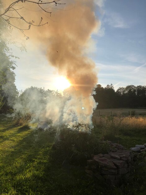 Foto schilderachtig uitzicht op het veld tegen de lucht