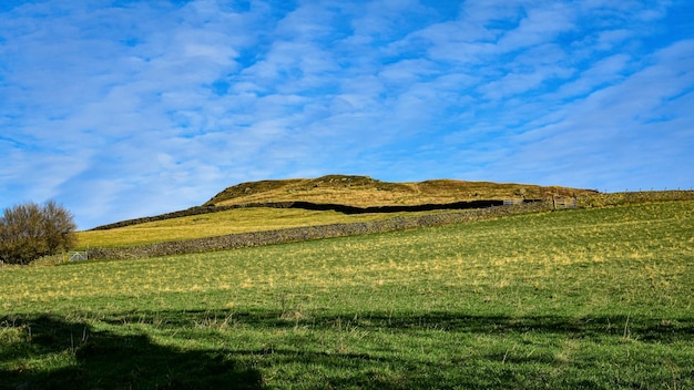 Foto schilderachtig uitzicht op het veld tegen de lucht