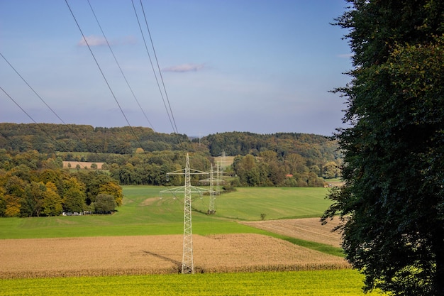 Foto schilderachtig uitzicht op het veld tegen de lucht