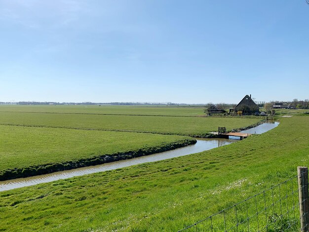 Foto schilderachtig uitzicht op het veld tegen de lucht