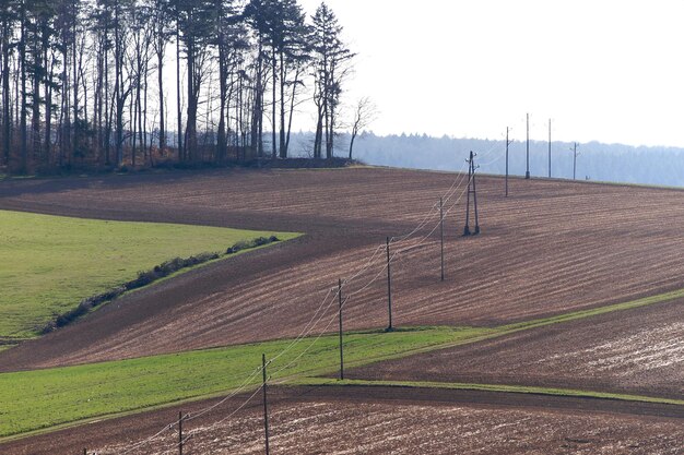 Foto schilderachtig uitzicht op het veld tegen de lucht