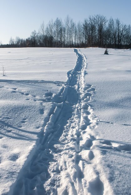 Schilderachtig winterlandschap Zonsondergang schilderachtig uitzicht