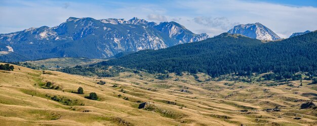 Schilderachtig zomerberglandschap van het Durmitor Nationaal Park Montenegro Europa Balkan Dinarische Alpen UNESCO Werelderfgoed Durmitor panoramische weg