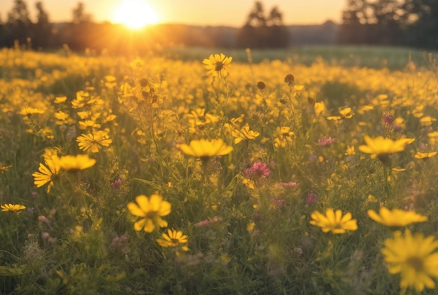 Schilderachtige bloemenweide