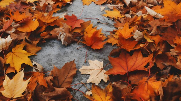 Schilderachtige herfstscène Bladeren op de grond
