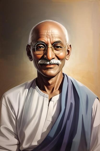 Schilderij van Mahatma Gandhi