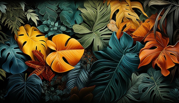 Foto schilderstijl van tropisch kunst abstract kunstwerk beeld
