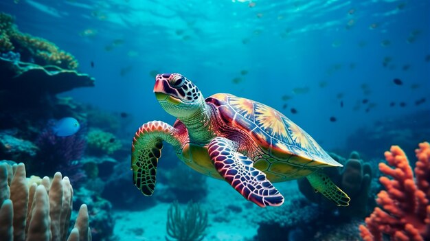 schildpad in de zee