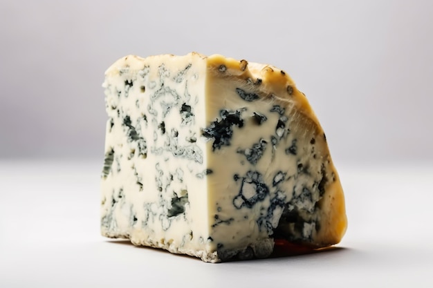 Schimmelkaas dor blauw of roquefort kaasplak op snijplank generatieve ai