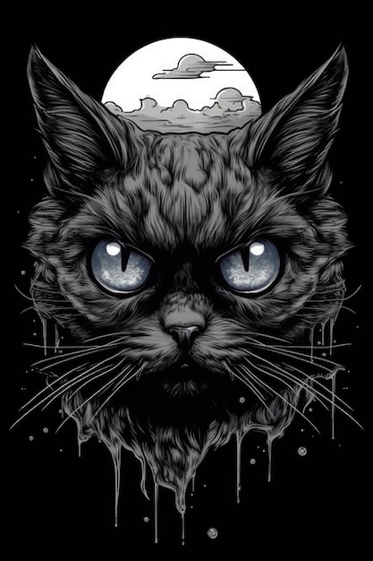 Schimmige Feline Cult Halloween Cat Print