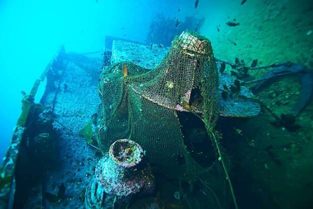 schipbreuk, duiken op een gezonken schip, onderwaterlandschap