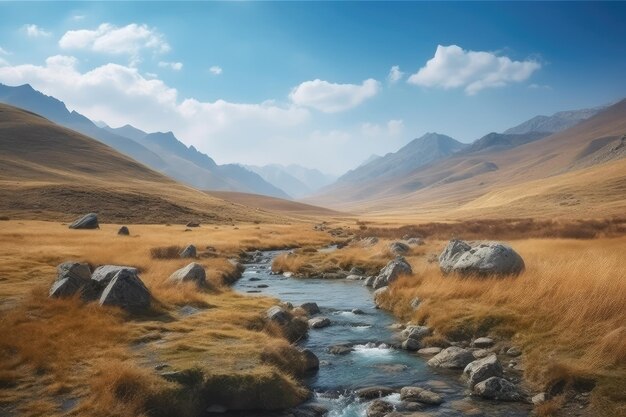 Schitterend berglandschap De generatieve AI van het Deosai National Park