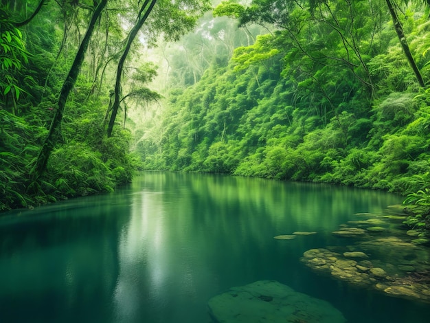 Schitterend landschap achtergrond Een boeiend natuurlijk doek voor schilderachtige beelden Generatieve AI