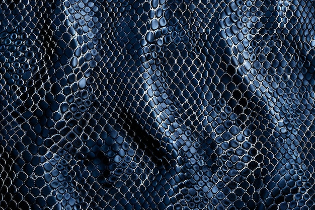 Schitterend presenteren blauw slang huid patroon textuur achtergrond donkerblauwe kleur slang leer fabri