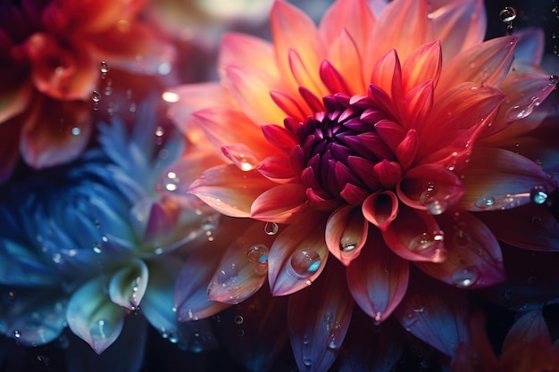 Schitterende close-up foto van betoverende bloemen in abstract natuurontwerp
