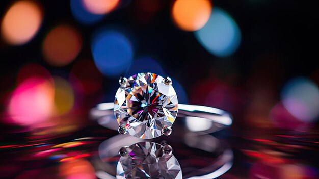 Foto schitterende diamanten wazige lichten