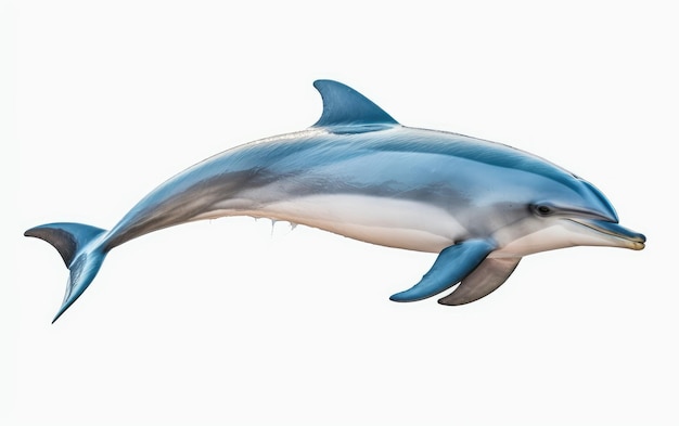Schitterende dolfijnvissen geïsoleerd op een witte achtergrond