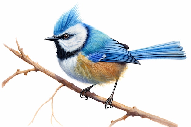 Schitterende Fairywren witte achtergrond