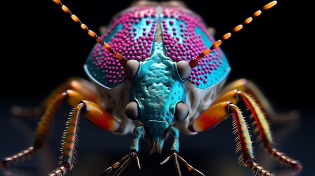 Foto schitterende macrofotografie van een kleurrijke stinkworm