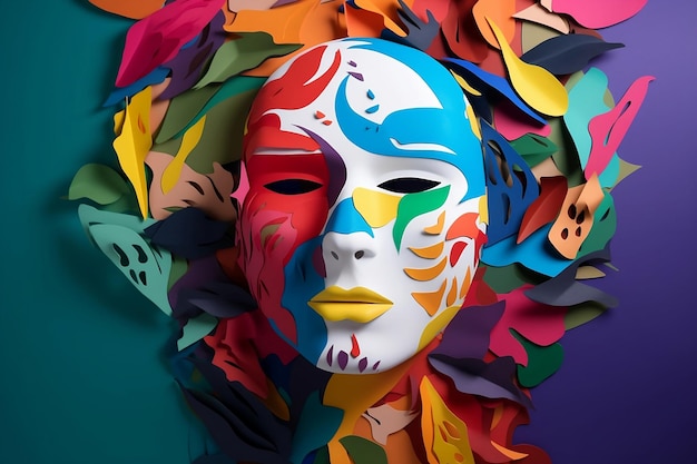 Schizophrenia desease Mask with multiple colors representation