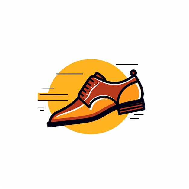 Foto schoen logo vector eenvoudige egale kleur