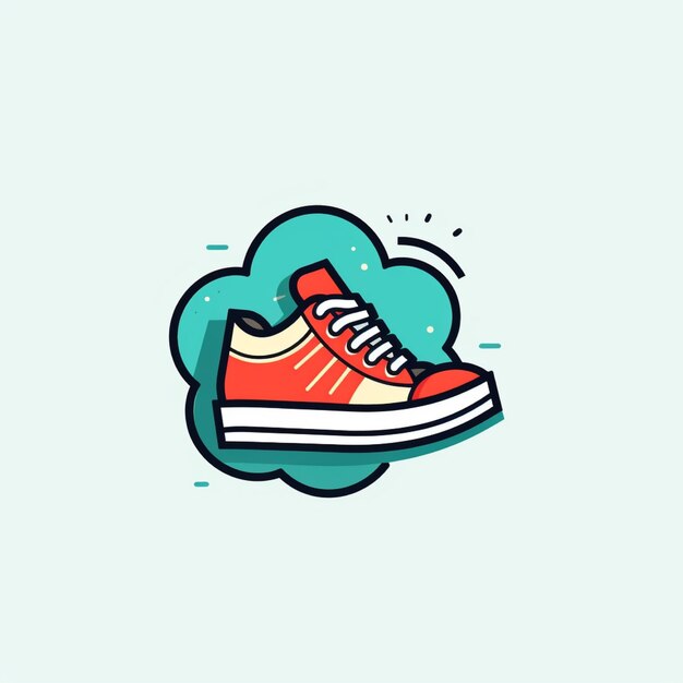 schoen logo vector eenvoudige egale kleur