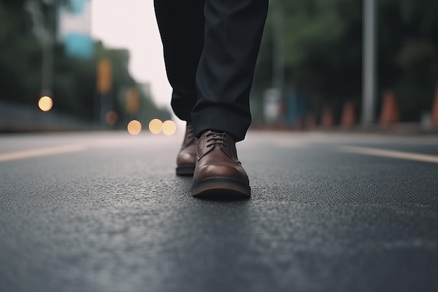 Schoenen lopen stedelijke weg Genereer Ai