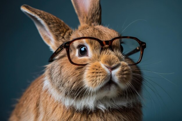 Scholarly Rabbit Wearing Glasses